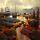 Two Boats at Skidegate by Michael O'Toole